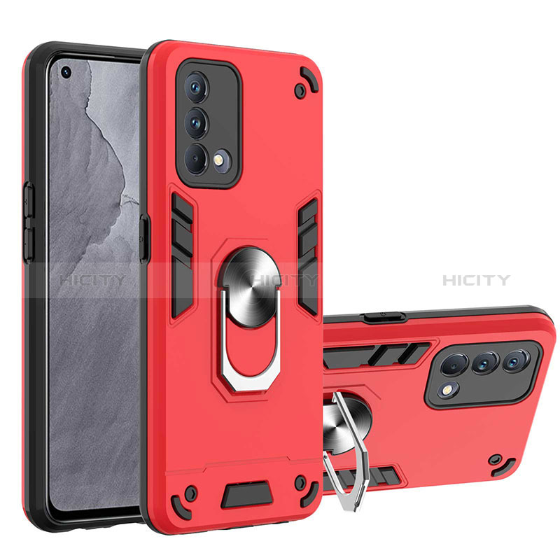 Custodia Silicone e Plastica Opaca Cover con Magnetico Anello Supporto Y01B per Realme GT Master 5G