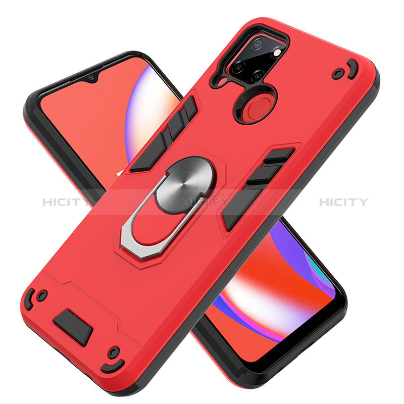 Custodia Silicone e Plastica Opaca Cover con Magnetico Anello Supporto Y01B per Realme Narzo 20