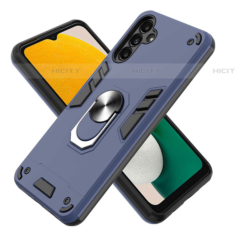 Custodia Silicone e Plastica Opaca Cover con Magnetico Anello Supporto Y01B per Samsung Galaxy A04s