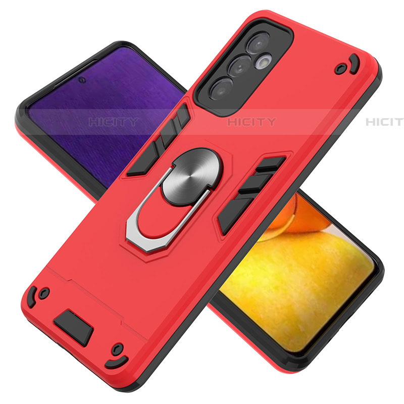 Custodia Silicone e Plastica Opaca Cover con Magnetico Anello Supporto Y01B per Samsung Galaxy A24 4G