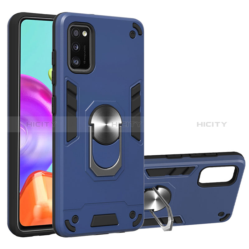 Custodia Silicone e Plastica Opaca Cover con Magnetico Anello Supporto Y01B per Samsung Galaxy A41