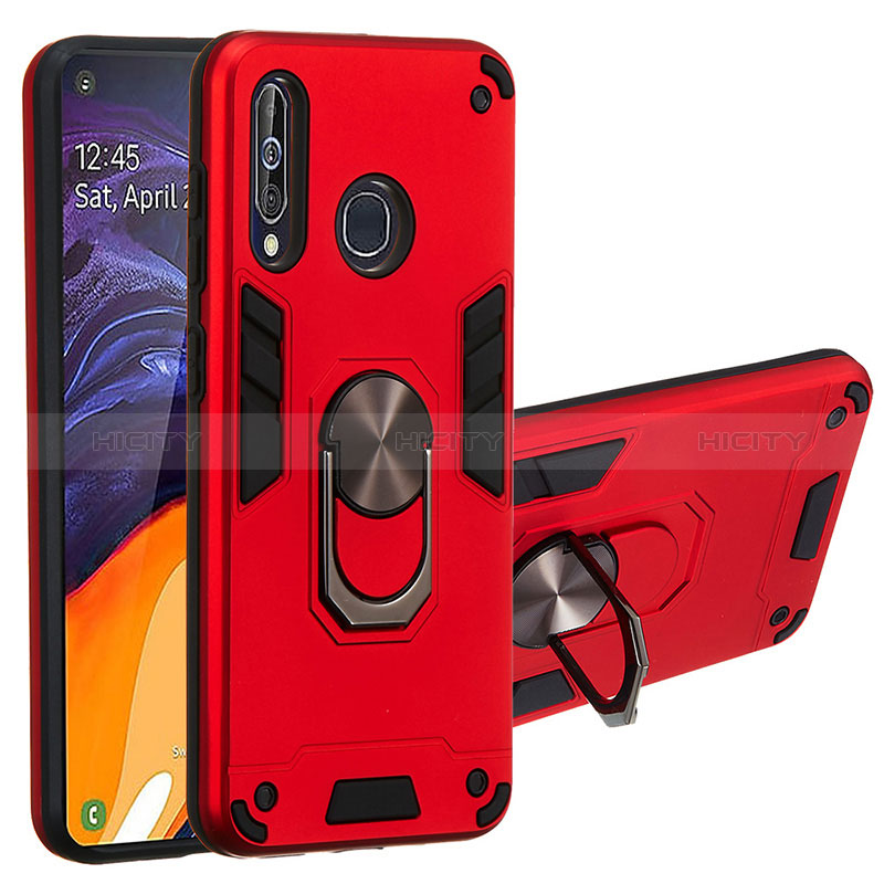 Custodia Silicone e Plastica Opaca Cover con Magnetico Anello Supporto Y01B per Samsung Galaxy M40