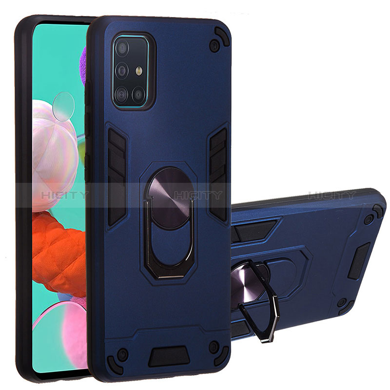 Custodia Silicone e Plastica Opaca Cover con Magnetico Anello Supporto Y01B per Samsung Galaxy M40S