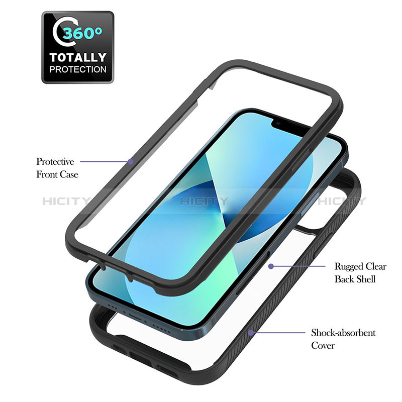 Custodia Silicone e Plastica Opaca Cover con Magnetico Anello Supporto YB1 per Apple iPhone 13