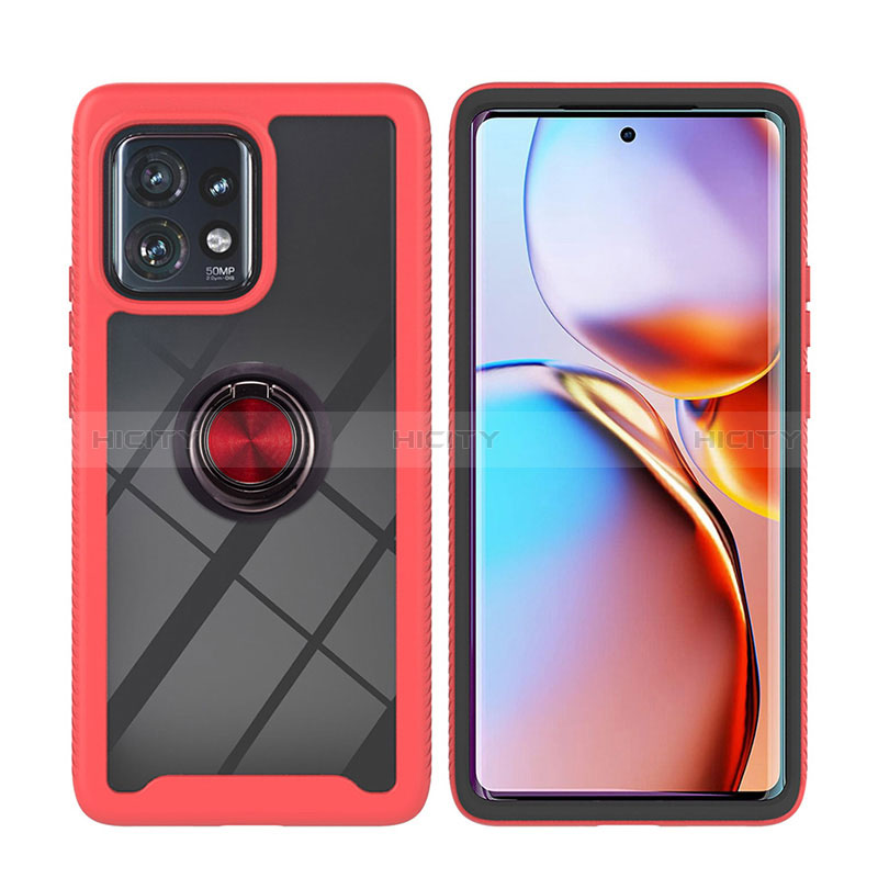 Custodia Silicone e Plastica Opaca Cover con Magnetico Anello Supporto YB1 per Motorola Moto Edge 40 Pro 5G