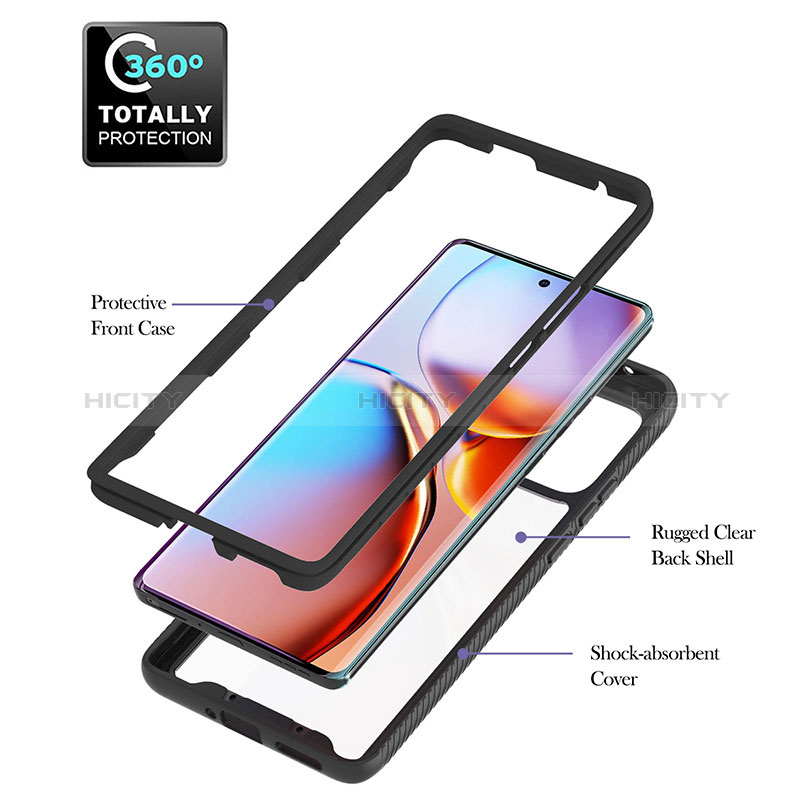 Custodia Silicone e Plastica Opaca Cover con Magnetico Anello Supporto YB1 per Motorola Moto Edge 40 Pro 5G