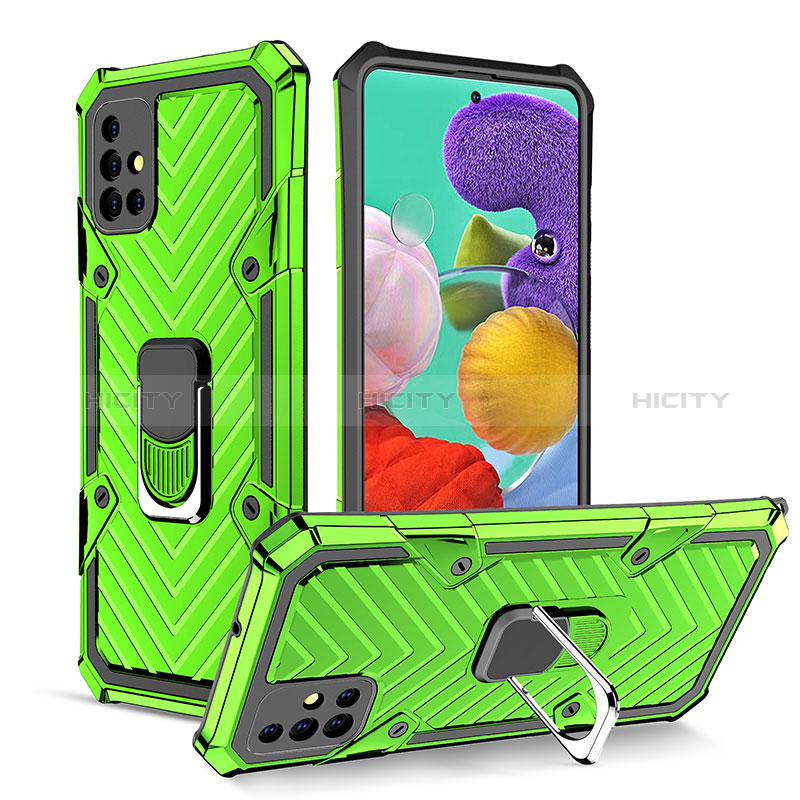 Custodia Silicone e Plastica Opaca Cover con Magnetico Anello Supporto YF1 per Samsung Galaxy A51 5G Verde Pastello