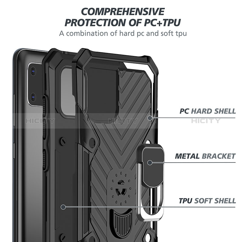 Custodia Silicone e Plastica Opaca Cover con Magnetico Anello Supporto YF1 per Samsung Galaxy Note 10 Lite