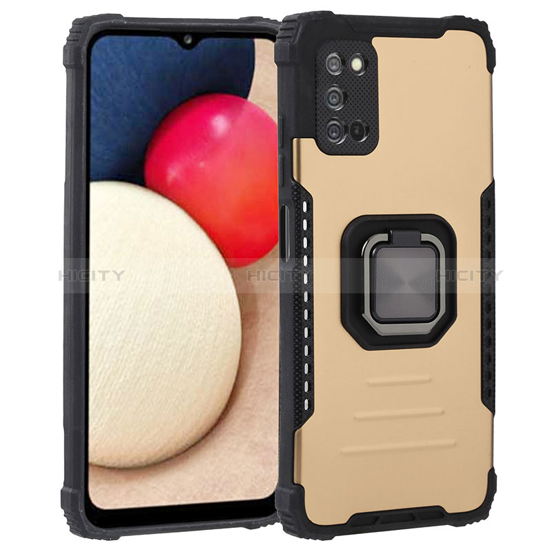 Custodia Silicone e Plastica Opaca Cover con Magnetico Anello Supporto ZJ1 per Samsung Galaxy A02s