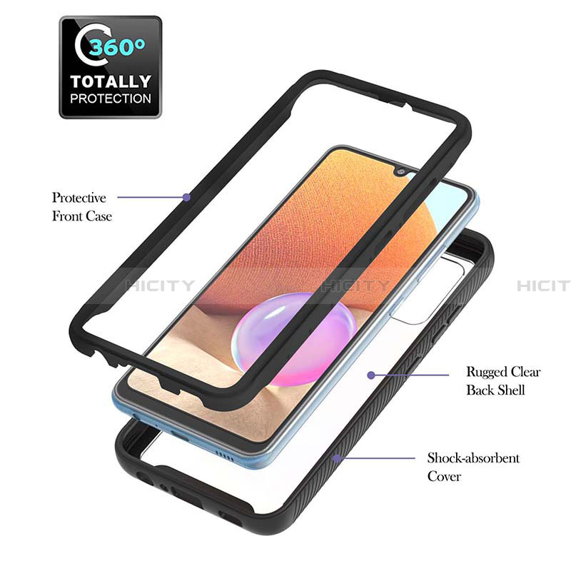 Custodia Silicone e Plastica Opaca Cover con Magnetico Anello Supporto ZJ1 per Samsung Galaxy A32 4G