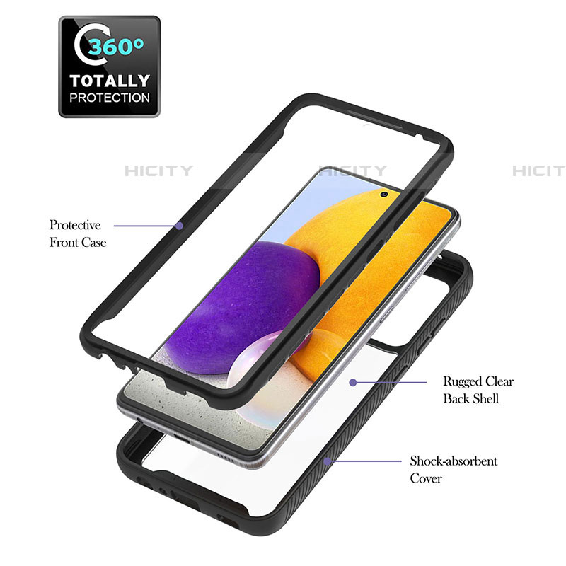 Custodia Silicone e Plastica Opaca Cover con Magnetico Anello Supporto ZJ1 per Samsung Galaxy A72 4G