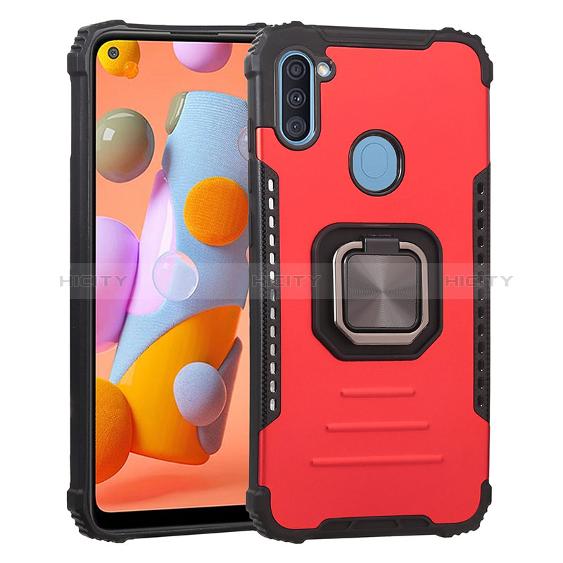 Custodia Silicone e Plastica Opaca Cover con Magnetico Anello Supporto ZJ2 per Samsung Galaxy A11