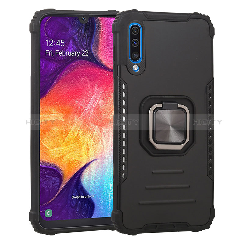 Custodia Silicone e Plastica Opaca Cover con Magnetico Anello Supporto ZJ2 per Samsung Galaxy A30S