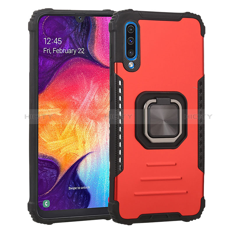 Custodia Silicone e Plastica Opaca Cover con Magnetico Anello Supporto ZJ2 per Samsung Galaxy A30S