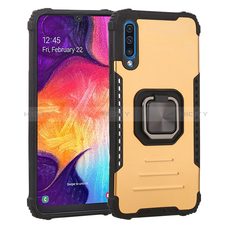 Custodia Silicone e Plastica Opaca Cover con Magnetico Anello Supporto ZJ2 per Samsung Galaxy A50S