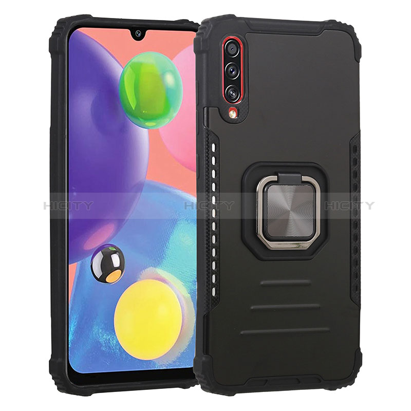 Custodia Silicone e Plastica Opaca Cover con Magnetico Anello Supporto ZJ2 per Samsung Galaxy A70