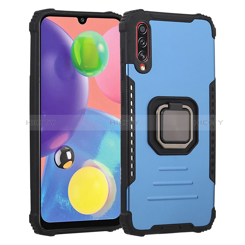 Custodia Silicone e Plastica Opaca Cover con Magnetico Anello Supporto ZJ2 per Samsung Galaxy A70S