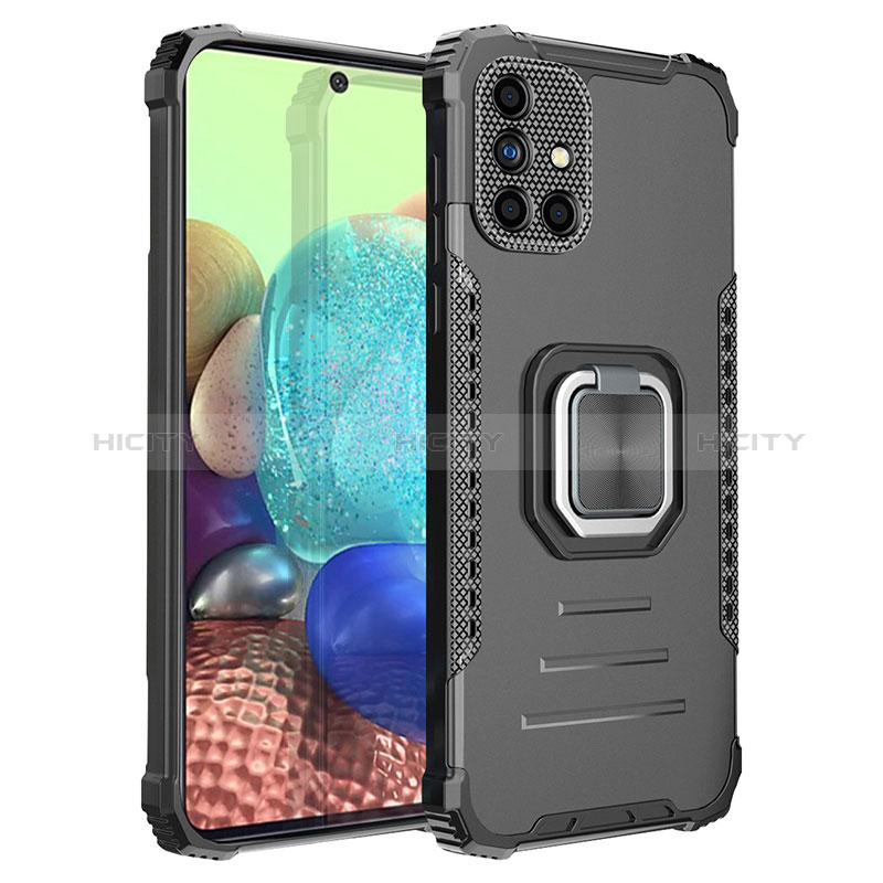 Custodia Silicone e Plastica Opaca Cover con Magnetico Anello Supporto ZJ2 per Samsung Galaxy A71 5G