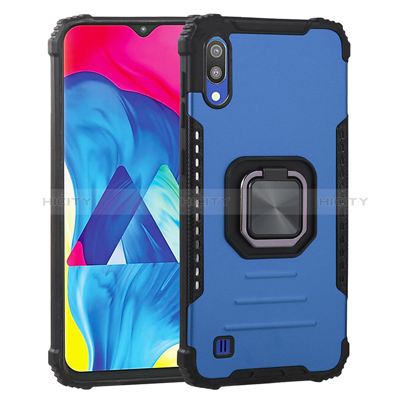 Custodia Silicone e Plastica Opaca Cover con Magnetico Anello Supporto ZJ2 per Samsung Galaxy M10