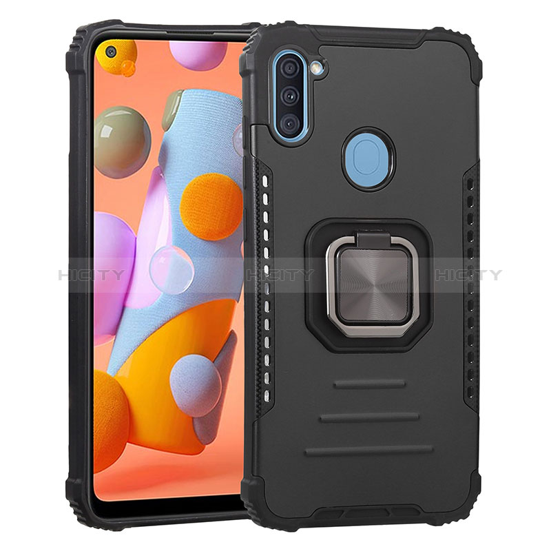 Custodia Silicone e Plastica Opaca Cover con Magnetico Anello Supporto ZJ2 per Samsung Galaxy M11