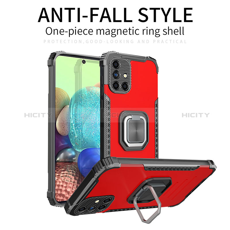 Custodia Silicone e Plastica Opaca Cover con Magnetico Anello Supporto ZJ2 per Samsung Galaxy M40S