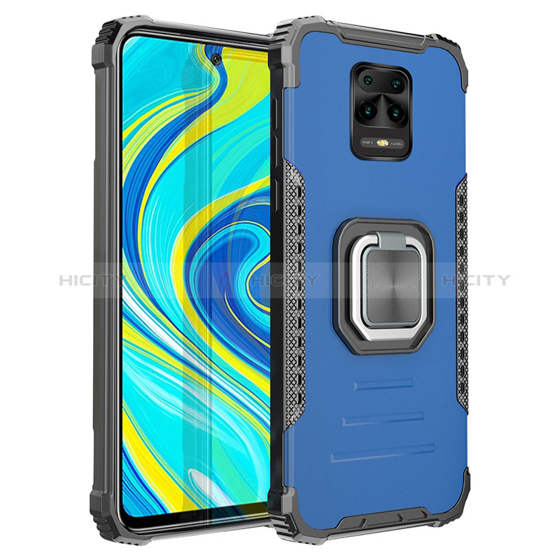 Custodia Silicone e Plastica Opaca Cover con Magnetico Anello Supporto ZJ2 per Xiaomi Redmi Note 9 Pro Max