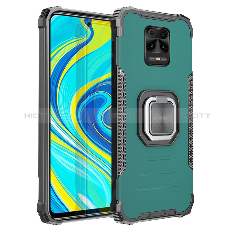 Custodia Silicone e Plastica Opaca Cover con Magnetico Anello Supporto ZJ2 per Xiaomi Redmi Note 9 Pro Max