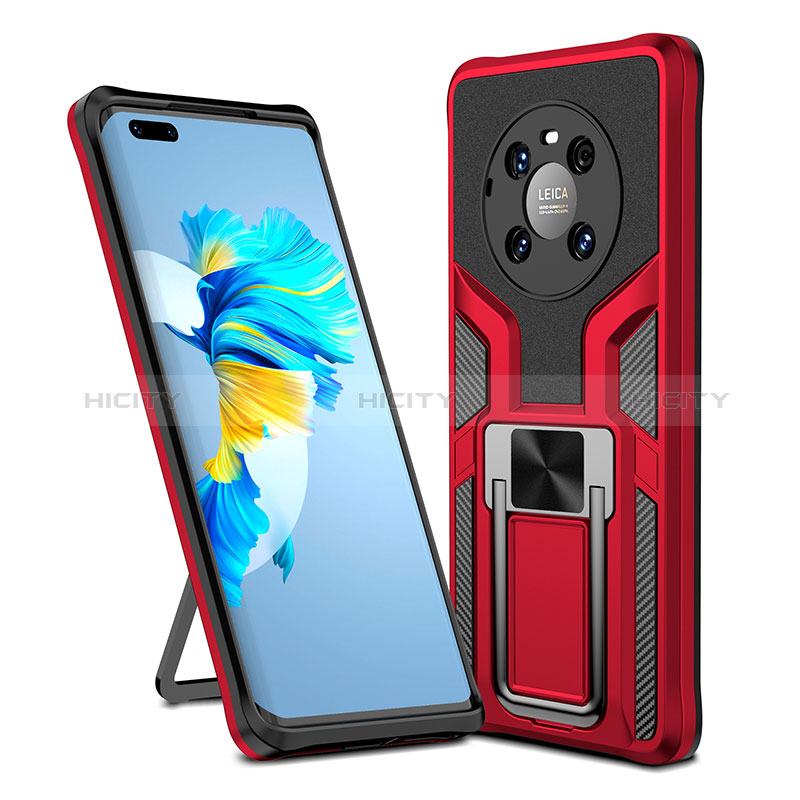 Custodia Silicone e Plastica Opaca Cover con Magnetico Anello Supporto ZL1 per Huawei Mate 40 Pro