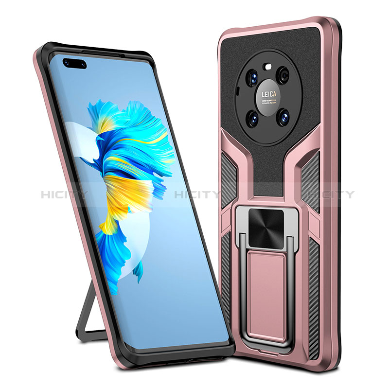 Custodia Silicone e Plastica Opaca Cover con Magnetico Anello Supporto ZL1 per Huawei Mate 40 Pro