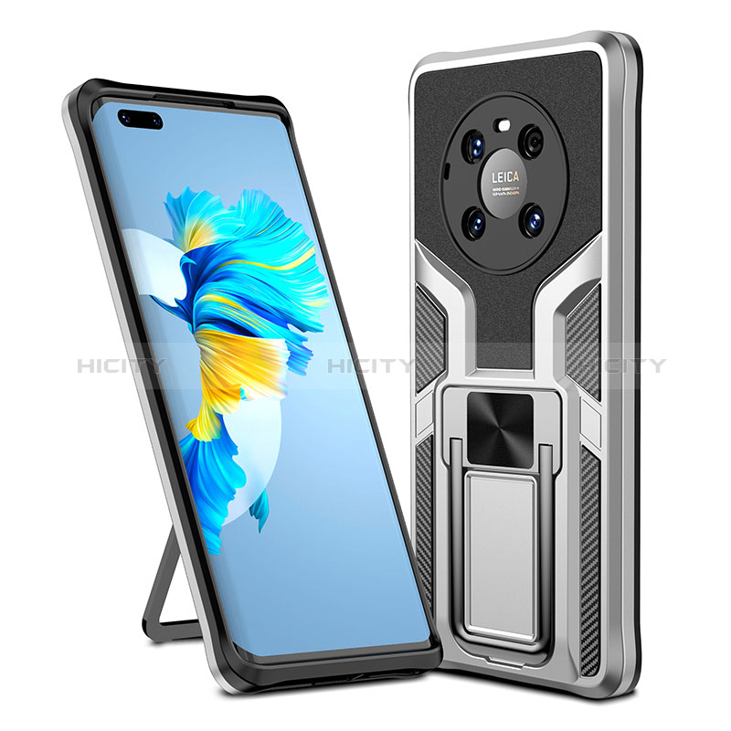 Custodia Silicone e Plastica Opaca Cover con Magnetico Anello Supporto ZL1 per Huawei Mate 40 Pro