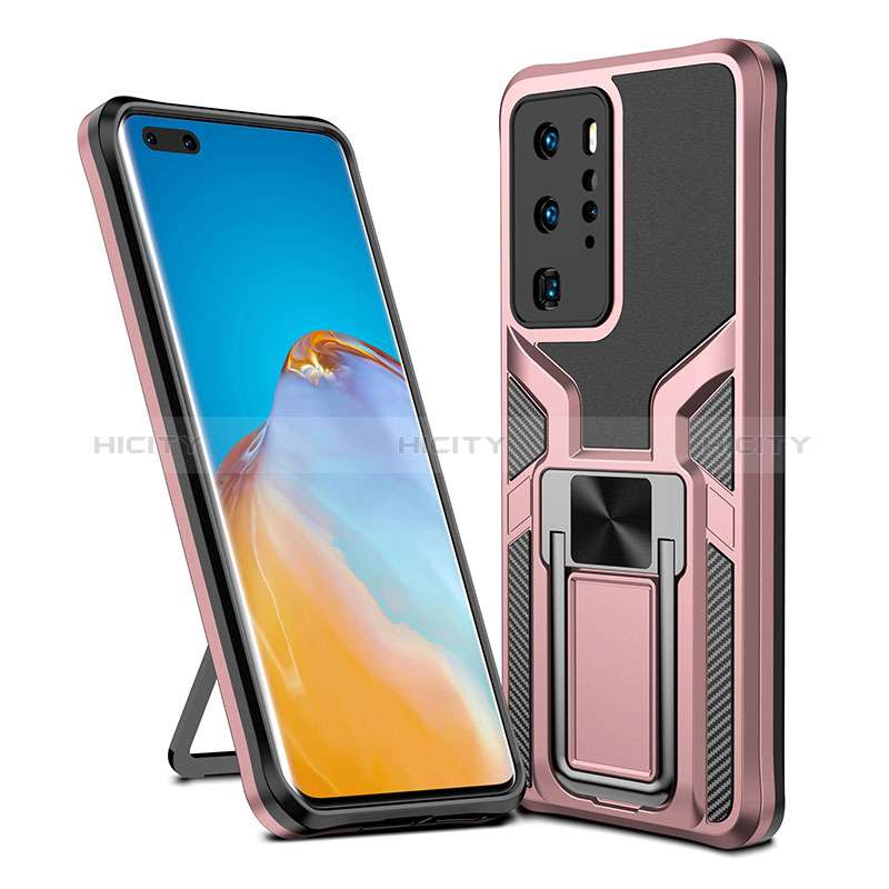 Custodia Silicone e Plastica Opaca Cover con Magnetico Anello Supporto ZL1 per Huawei P40 Pro