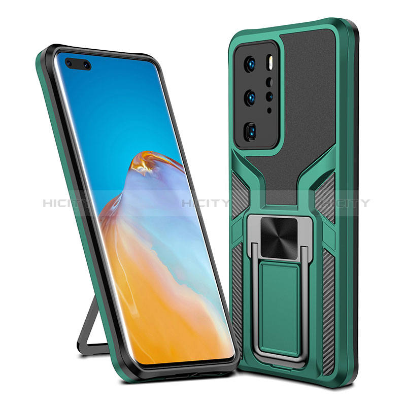 Custodia Silicone e Plastica Opaca Cover con Magnetico Anello Supporto ZL1 per Huawei P40 Pro