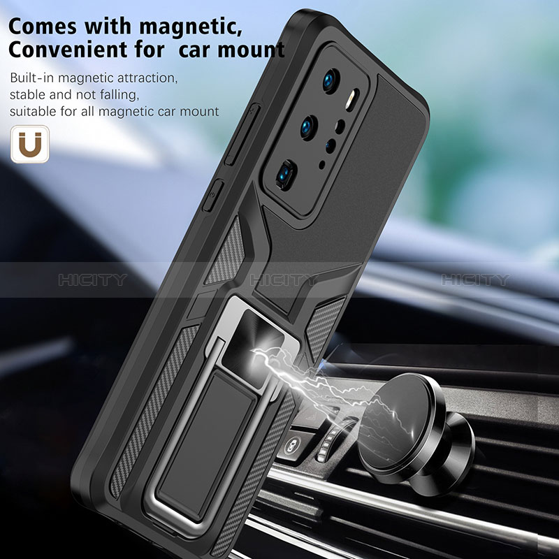 Custodia Silicone e Plastica Opaca Cover con Magnetico Anello Supporto ZL1 per Huawei P40 Pro