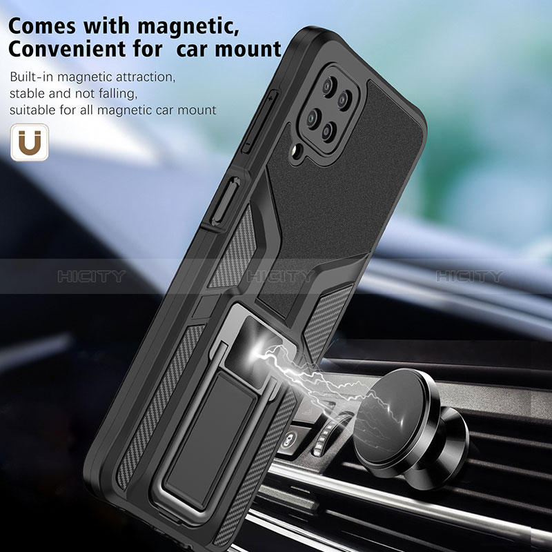 Custodia Silicone e Plastica Opaca Cover con Magnetico Anello Supporto ZL1 per Samsung Galaxy A12 Nacho