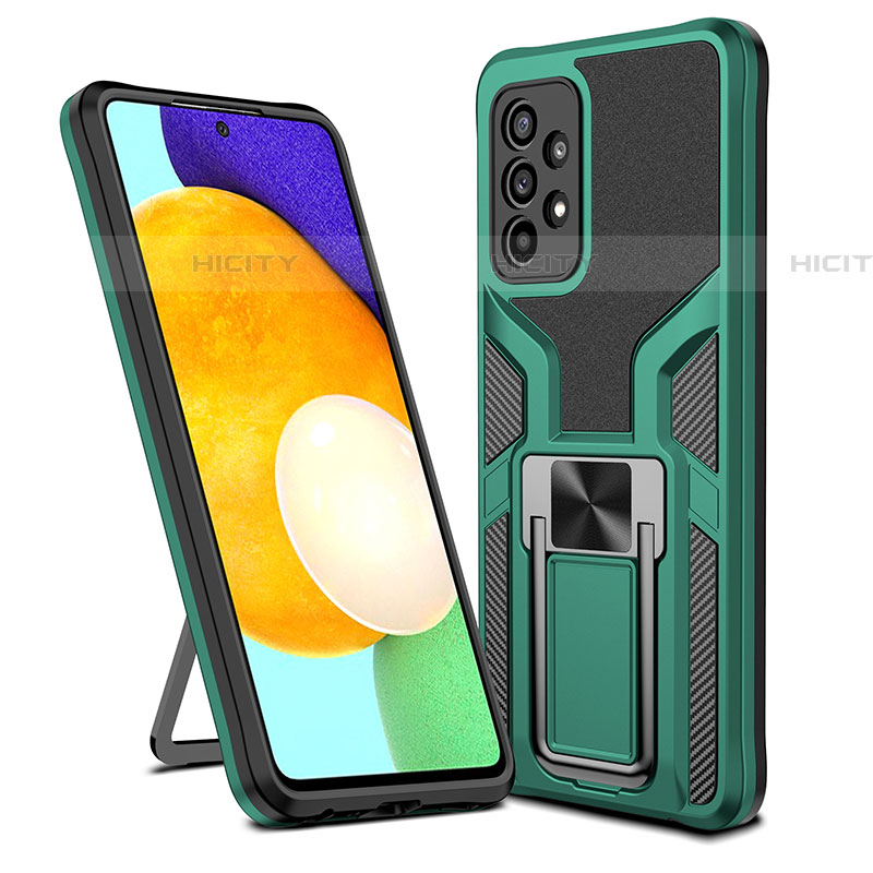 Custodia Silicone e Plastica Opaca Cover con Magnetico Anello Supporto ZL1 per Samsung Galaxy A52 4G