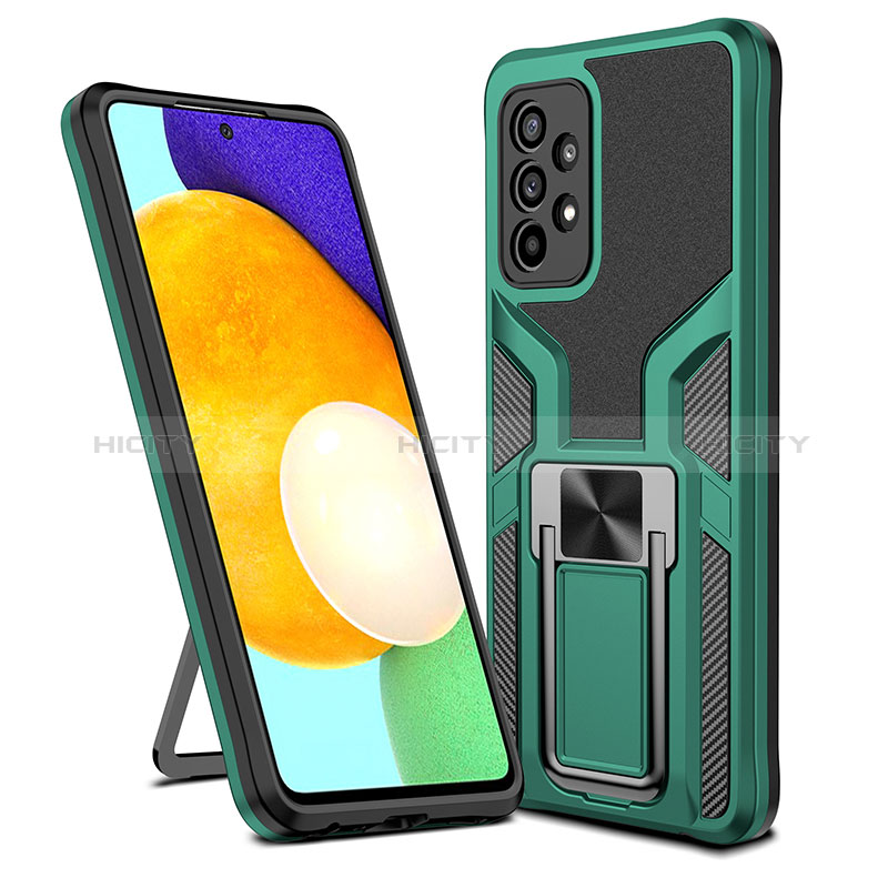 Custodia Silicone e Plastica Opaca Cover con Magnetico Anello Supporto ZL1 per Samsung Galaxy A52s 5G