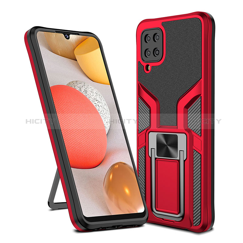 Custodia Silicone e Plastica Opaca Cover con Magnetico Anello Supporto ZL1 per Samsung Galaxy F12