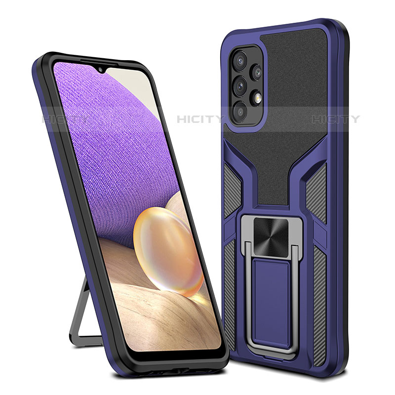 Custodia Silicone e Plastica Opaca Cover con Magnetico Anello Supporto ZL1 per Samsung Galaxy M32 5G