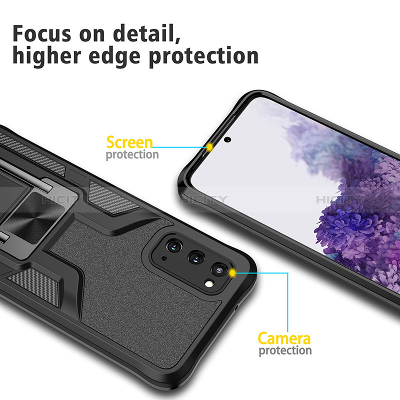 Custodia Silicone e Plastica Opaca Cover con Magnetico Anello Supporto ZL1 per Samsung Galaxy S20