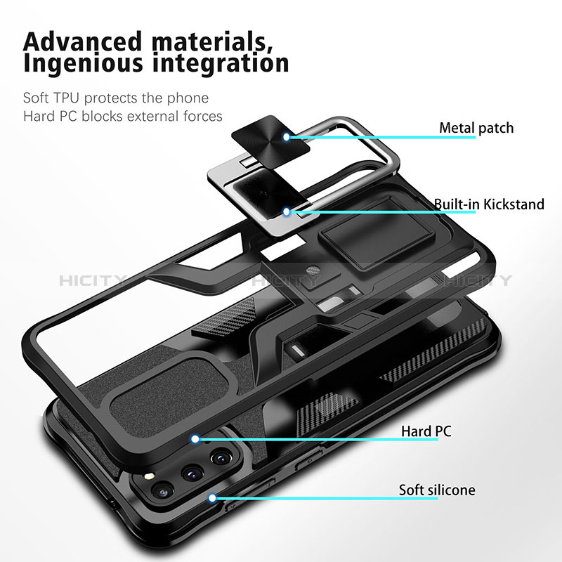 Custodia Silicone e Plastica Opaca Cover con Magnetico Anello Supporto ZL1 per Samsung Galaxy S20