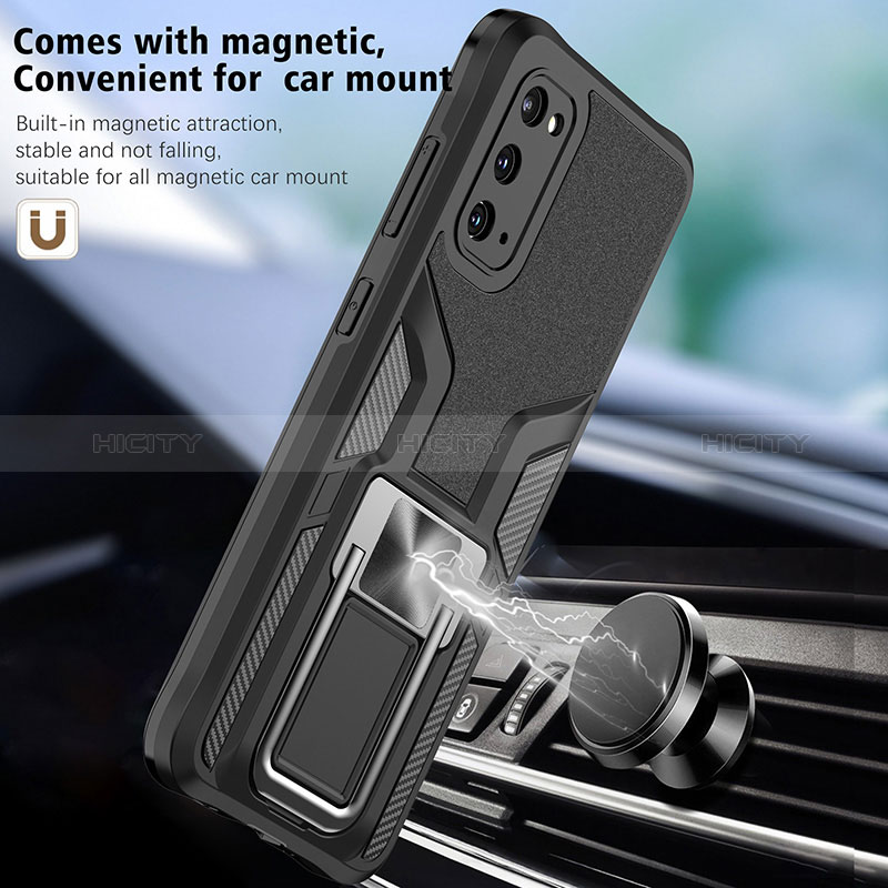 Custodia Silicone e Plastica Opaca Cover con Magnetico Anello Supporto ZL1 per Samsung Galaxy S20 5G