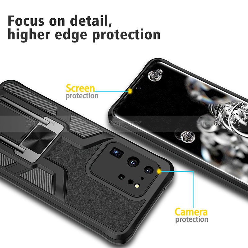 Custodia Silicone e Plastica Opaca Cover con Magnetico Anello Supporto ZL1 per Samsung Galaxy S20 Ultra 5G