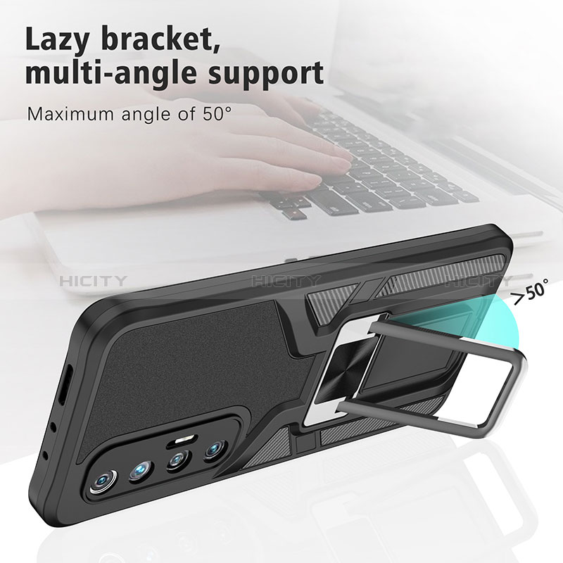 Custodia Silicone e Plastica Opaca Cover con Magnetico Anello Supporto ZL1 per Xiaomi Mi 10S 5G