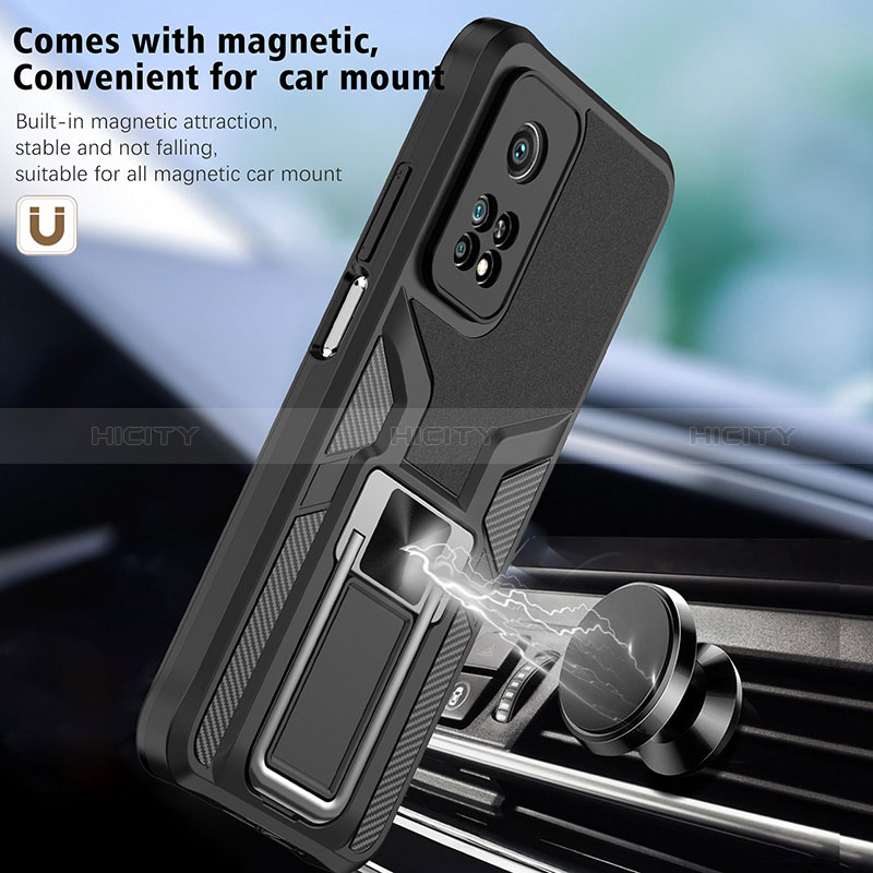 Custodia Silicone e Plastica Opaca Cover con Magnetico Anello Supporto ZL1 per Xiaomi Mi 10T 5G