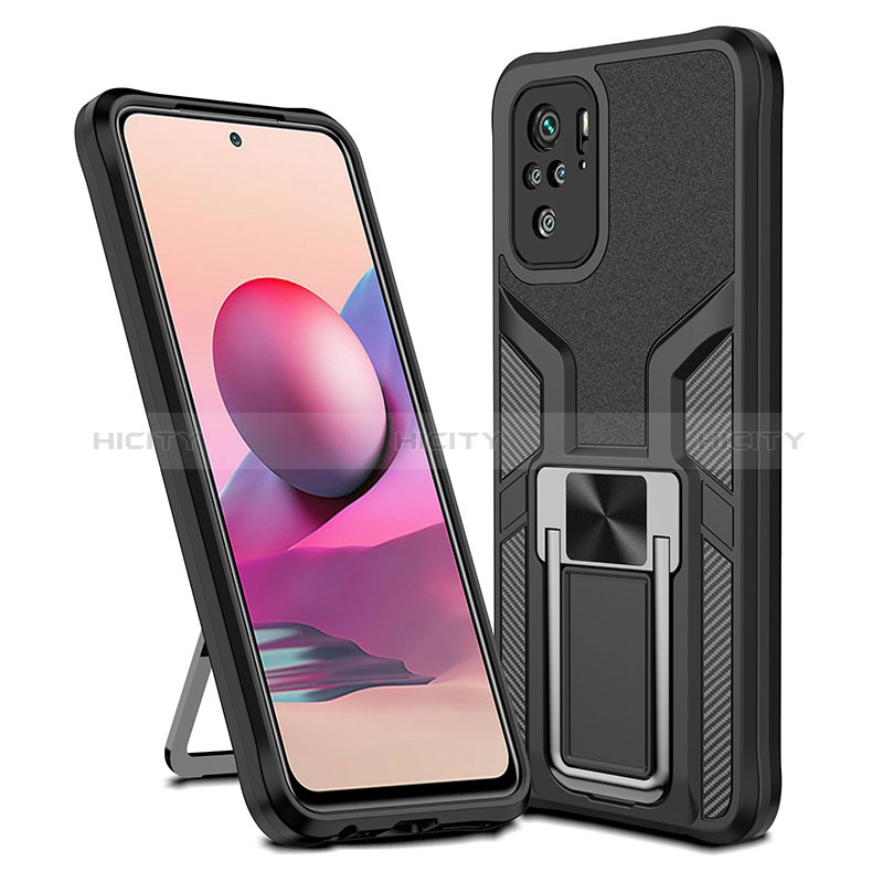 Custodia Silicone e Plastica Opaca Cover con Magnetico Anello Supporto ZL1 per Xiaomi Poco M5S