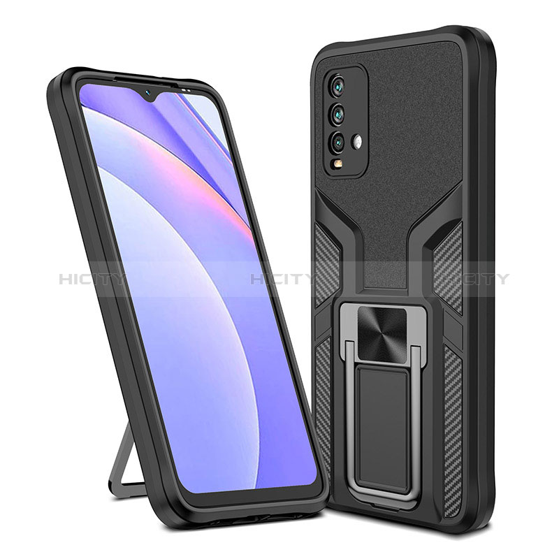 Custodia Silicone e Plastica Opaca Cover con Magnetico Anello Supporto ZL1 per Xiaomi Redmi 9 Power