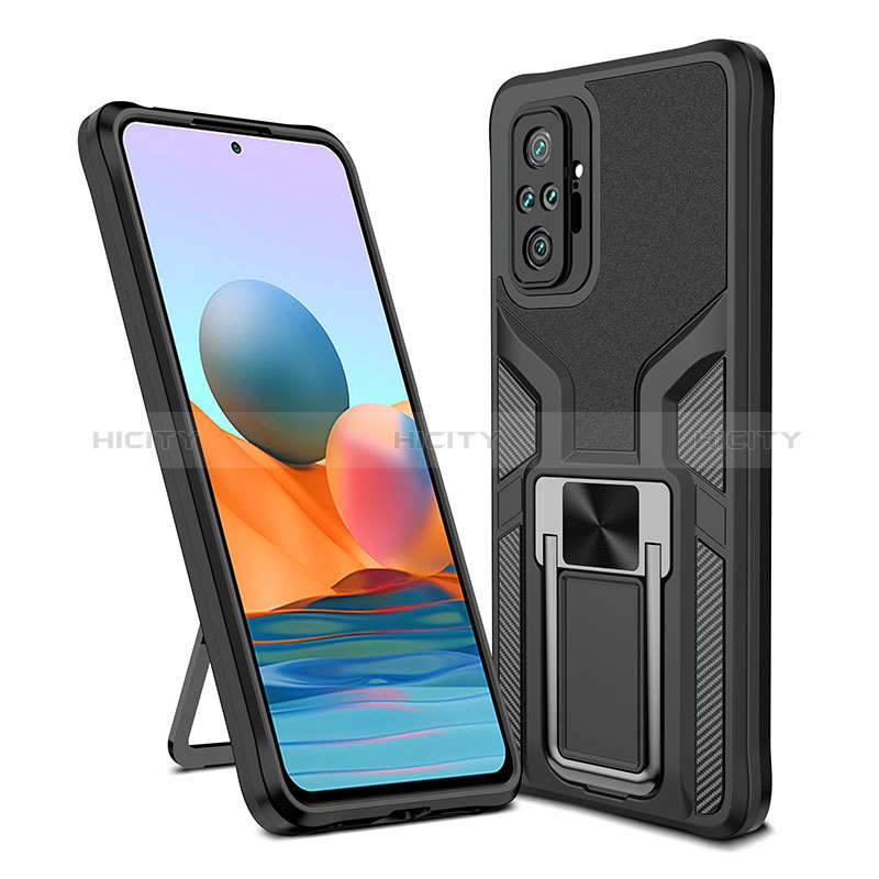 Custodia Silicone e Plastica Opaca Cover con Magnetico Anello Supporto ZL1 per Xiaomi Redmi Note 10 Pro 4G