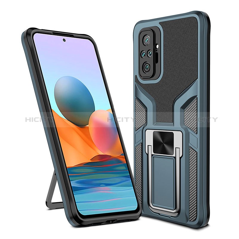 Custodia Silicone e Plastica Opaca Cover con Magnetico Anello Supporto ZL1 per Xiaomi Redmi Note 10 Pro 4G