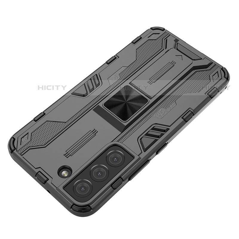 Custodia Silicone e Plastica Opaca Cover con Magnetico Supporto A01 per Samsung Galaxy S21 FE 5G