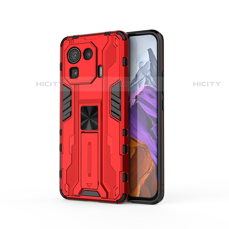 Custodia Silicone e Plastica Opaca Cover con Magnetico Supporto A01 per Xiaomi Mi 11 Pro 5G